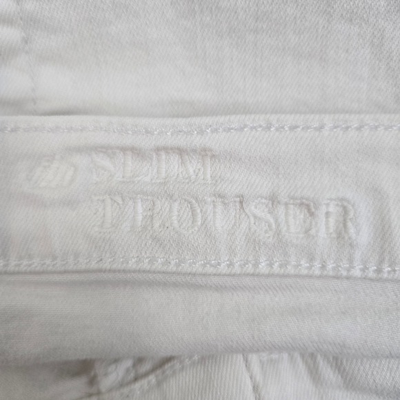 7 For All Mankind Slim Trousers White Flare Jeans Size 29 Womens 29 x 32 Stretch - Picture 4 of 15